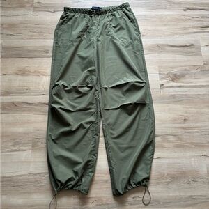 Aeropostale Olive Green Cargo Parachute Jogger Pants